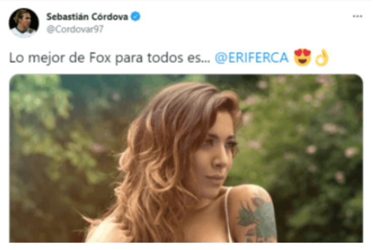 Erika Fernández piropo de Sebastián Córdova