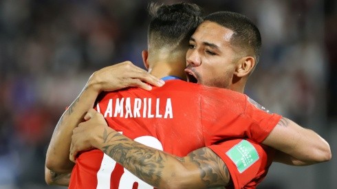 Paraguay players celebrate vs Venezuela (Getty).