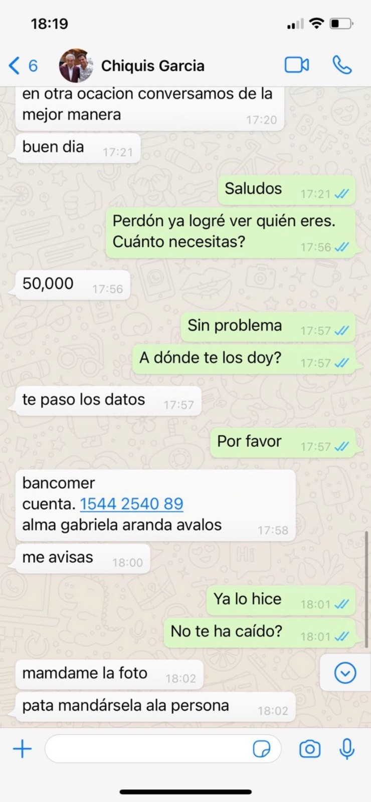 Hackean WhatsApp del Chiquis García