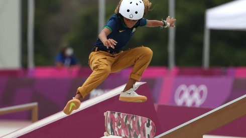 Na foto, Rayssa Leal, que foi prata nas Olimpíadas de Tóquio, na categoria street do skate. (Foto: Getty Images)