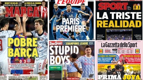 Portadas de los medios europeos en el regreso de la Champions League.