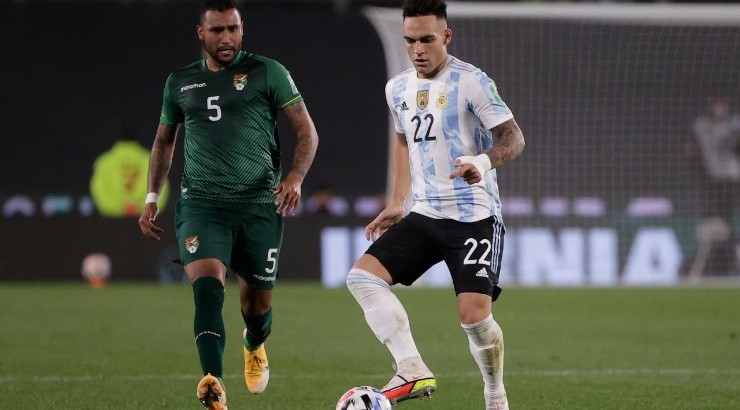 Lautaro Martinez with Argentina (Getty)