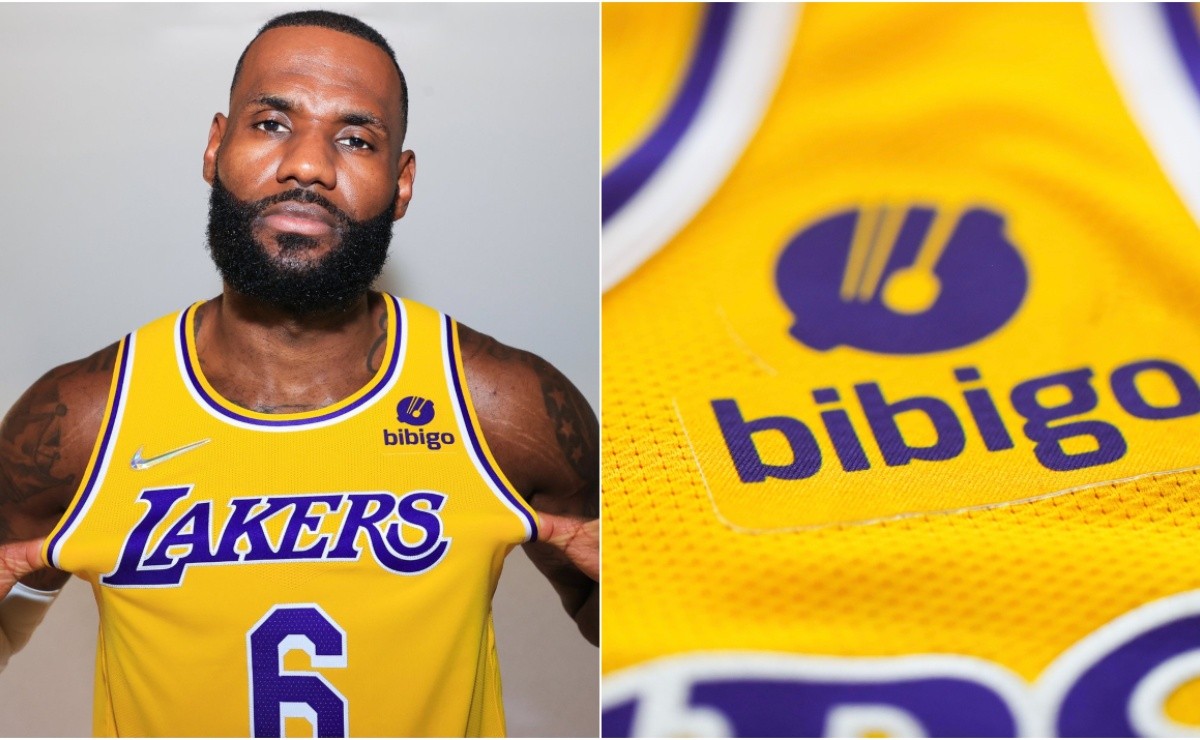 LeBron James luce la nueva camiseta de Los Angeles Lakers que trae $100 millones de dólares por nuevo patrocinio Bibigo para NBA