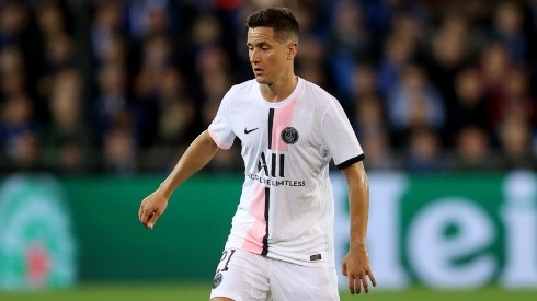Ander Herrera of PSG in action during the 1-1 draw with Club Brugge in the 2021-22 UEFA Champions League.