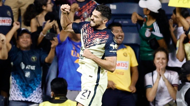 Henry Martín #21 of Club America celebrates after scoring during the second half against Philadelphia Union during the semifinal second leg match between Philadelphia and America as part of the CONCACAF Champions League 2021 (Getty Images).