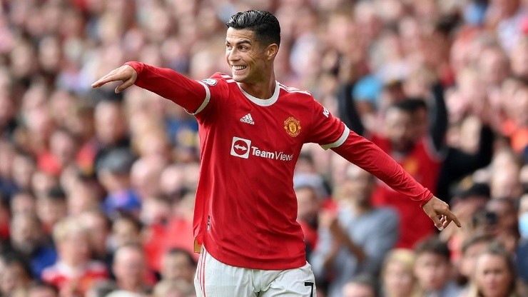 Cristiano Ronaldo en acción con Manchester United.