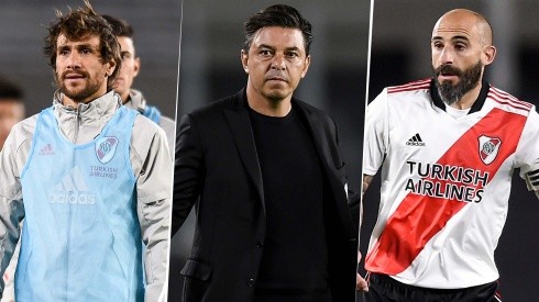 Leonardo Ponzio, Marcelo Gallardo y Javier Pinola, River Plate (Fotos: Getty Images)