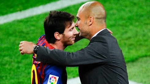 Lionel Messi y Pep Guardiola en un encuentro del Barcelona.