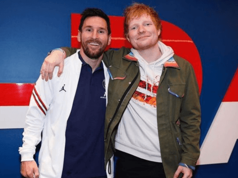 Hermoso encuentro: Messi subió una foto con Ed Sheeran tras el triunfo del PSG
