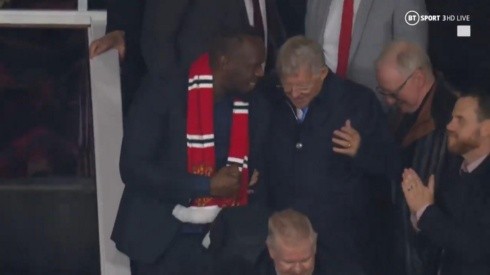 Usain Bolt y Alex Ferguson festejaron la victoria de Manchester United.