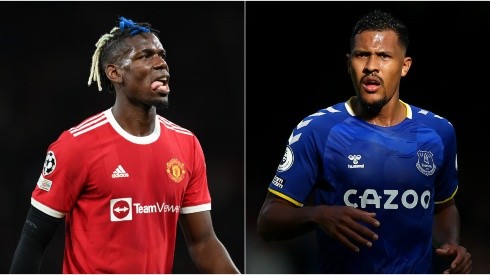 Paul Pogba of Manchester United (left) and Salomon Rondon of Everton (right)