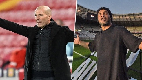 Zidane y Ronaldinho, leyendas del fútbol.