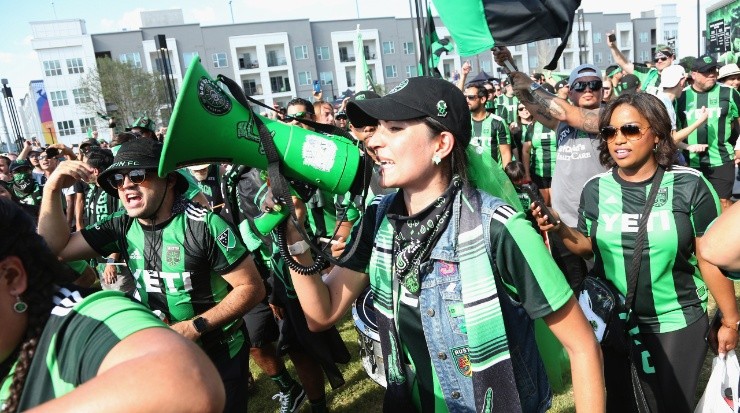 Fans attend the inaugural home game between San Jose Earthquakes and Austin FC at Q2 Stadium on June 19, 2021 in Austin, Texas (Getty Images).