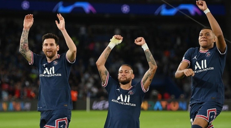 Lionel Messi, Neymar and Kylian Mbappe (Getty)