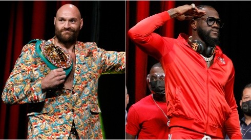 Tyson Fury of the UK (left) and Deontay Wilder of the US (right)