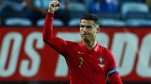 Festejo de gol de Cristiano Ronaldo.