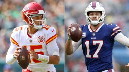 Patrick Mahomes of the Chiefs (left) and Josh Allen of the Buffalo Bills
