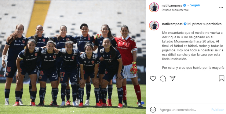 Natalia Campos mensaje tras ganar el Superclásico en el Monumental