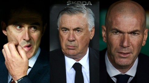 Julen Lopetegui, Carlo Ancelotti y Zinedine Zidane, pasado y presente en el banquillo de Real Madrid.