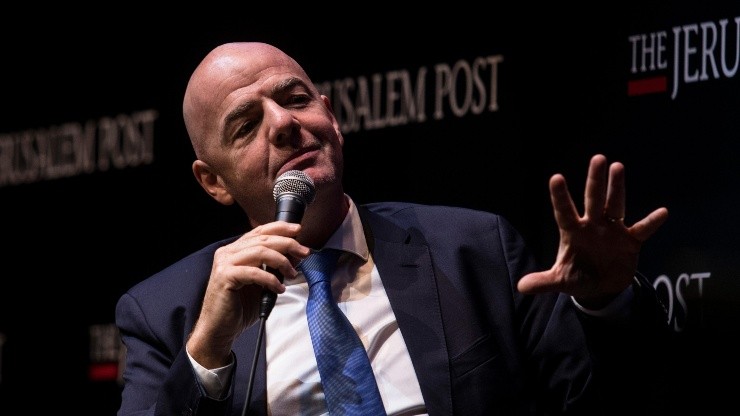 Gianni Infantino en la conferencia anual de Jerusalem Post.