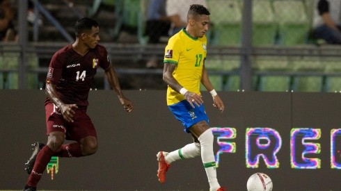 Raphinha faz sua primeira partida como titular da Seleção Brasileira (Foto: Lucas Figueiredo / CBF)