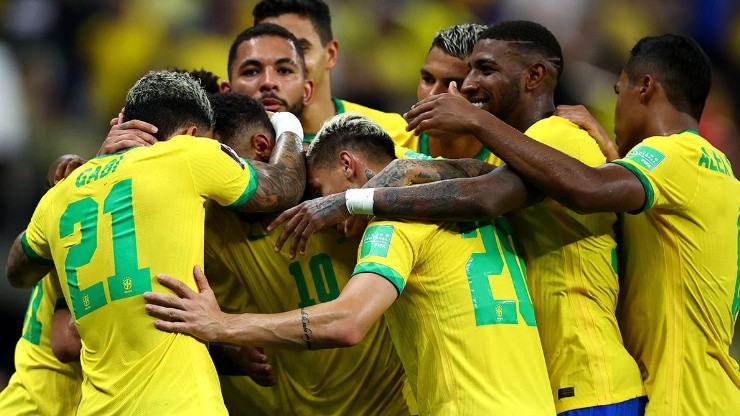 Brasil en festejo de uno de sus goles.