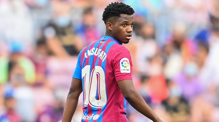 Ansu Fati took Barcelona’s No. 10 jersey this season and the club hopes to have him for many more years. (David Ramos/Getty Images)