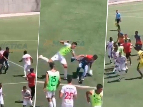 Acto penoso: batalla campal entre jugadores sub-17 en Colombia