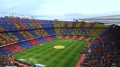 View of the Camp Nou during a matchday of La Liga between Barcelona and Real Madrid.