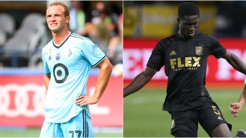 Chase Gasper of Minnesota United (left) and Mamadou Fall of LAFC (right)