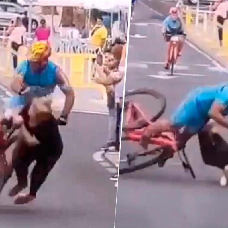 El absurdo choque entre un ciclista y una aficionada que ocurrió en España