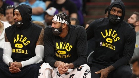 Carmelo Anthony, Anthony Davis y LeBron James.