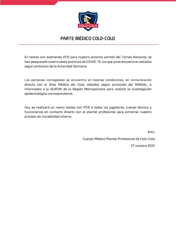 Comunicado Colo Colo