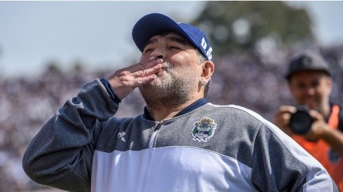 Diego Maradona, en su etapa como entrenador de Gimnasia y Esgrima La Plata.
