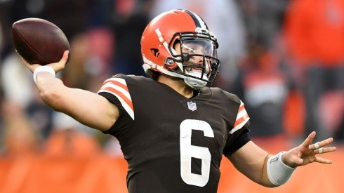Baker Mayfield of the Browns at his last game previous his injury vs the Arizona Cardinals on October 17