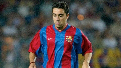 Xavi en su juventud con Barcelona.