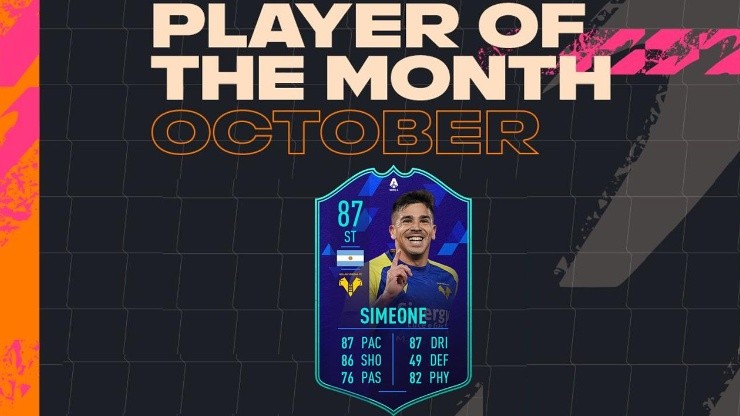 Gio Simeone recibe una carta especial en el Ultimate Team del FIFA 22