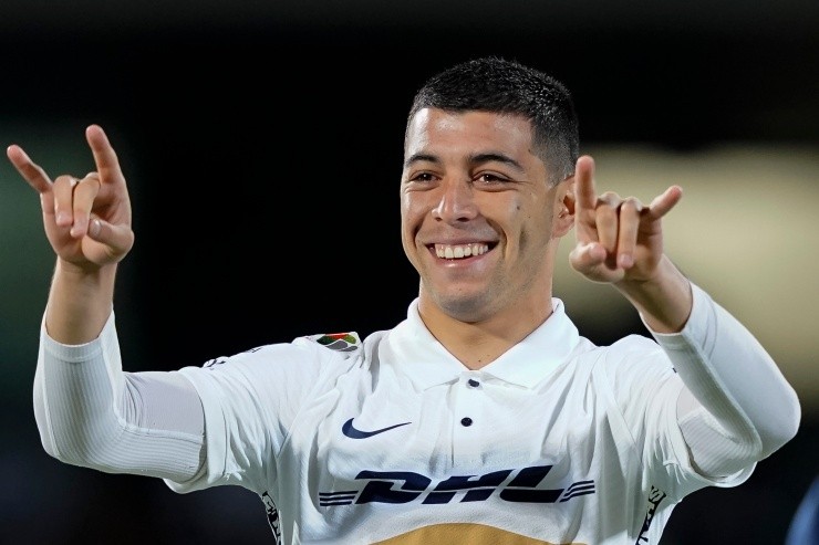 Ciudad de Mexico, 4 de noviembre de  2021. Erik Lira , durante el partido de la jornada 11 del torneo Grita Mexico Apertura 2021 de la Liga BBVA MX, entre Pumas de la UNAM y  Club Santos celebrado en el estadio Olímpico Universitario. Foto: Imago7/Rafael Vadillo