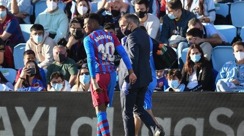 Ansu Fati salió lesionado ante Celta de Vigo.