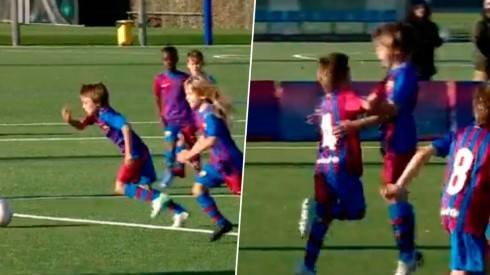 Un pequeño de La Masía hizo una gran jugada, digna del mejor Messi, y ganó el partido.