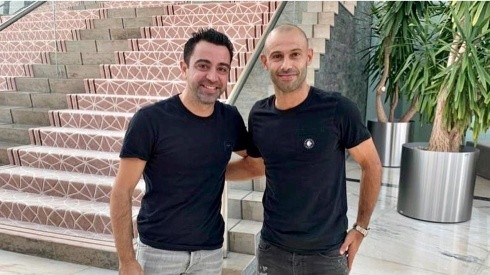 Xavi y Mascherano en un encuentro en Doha.