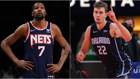 Kevin Durant of the Brooklyn Nets (left) and Franz Wagner of the Orlando Magic (right)