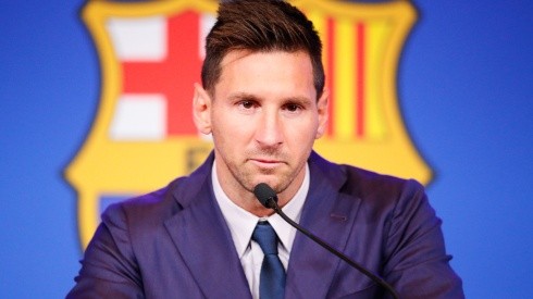 Lionel Messi en su despedida del Barcelona.