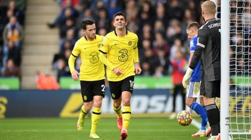 Christian Pulisic celebrando su gol ante Leicester City