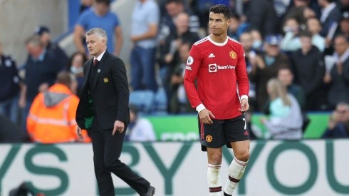 Ole Gunnar Solskjaer y Cristiano Ronaldo en un encuentro de Manchester United.
