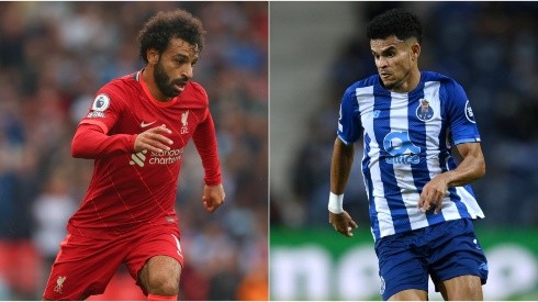 Mohamed Salah of Liverpool FC (left) and Luis Diaz of Porto FC