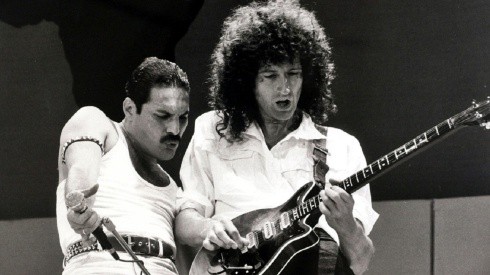Freddie Mercury e Brian May no Live Aid