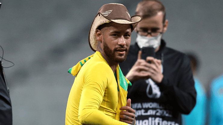 Neymar en festejo de clasificación a Qatar 2022.