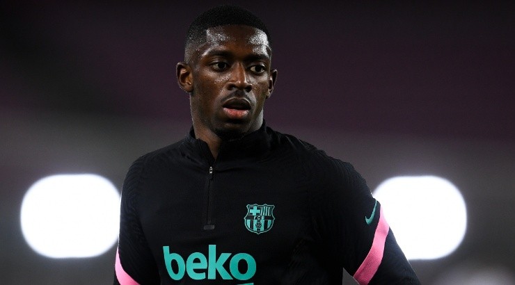 Ousmane Dembele of Barcelona looks on. (David Ramos/Getty Images)