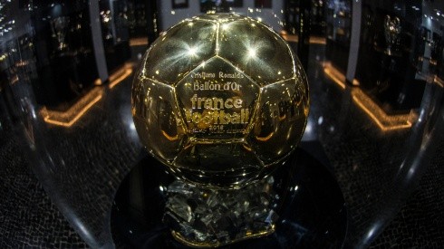 Detailed view of the Balon D'or award
